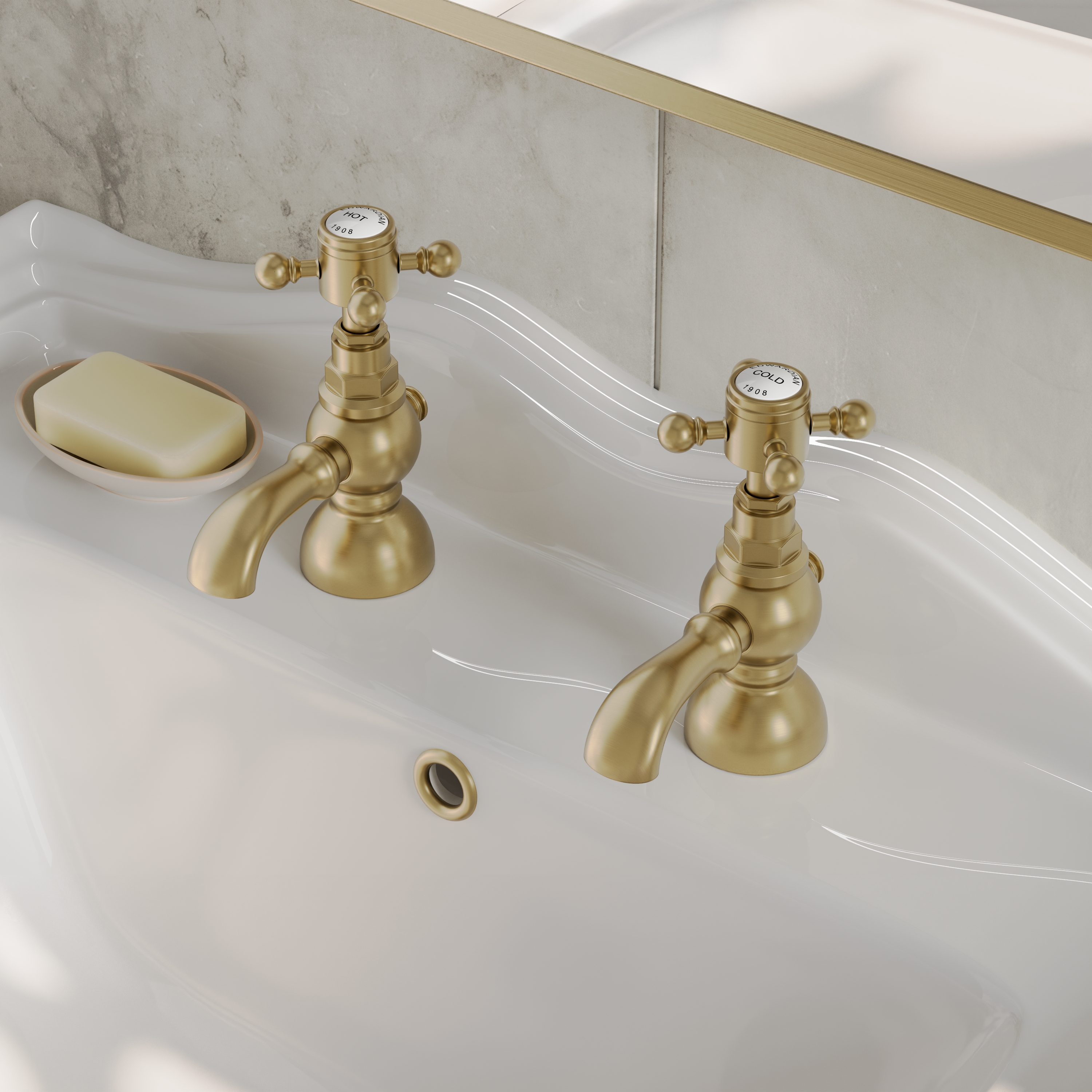 Butler & Rose Eliza Crosshead Basin Pillar Taps