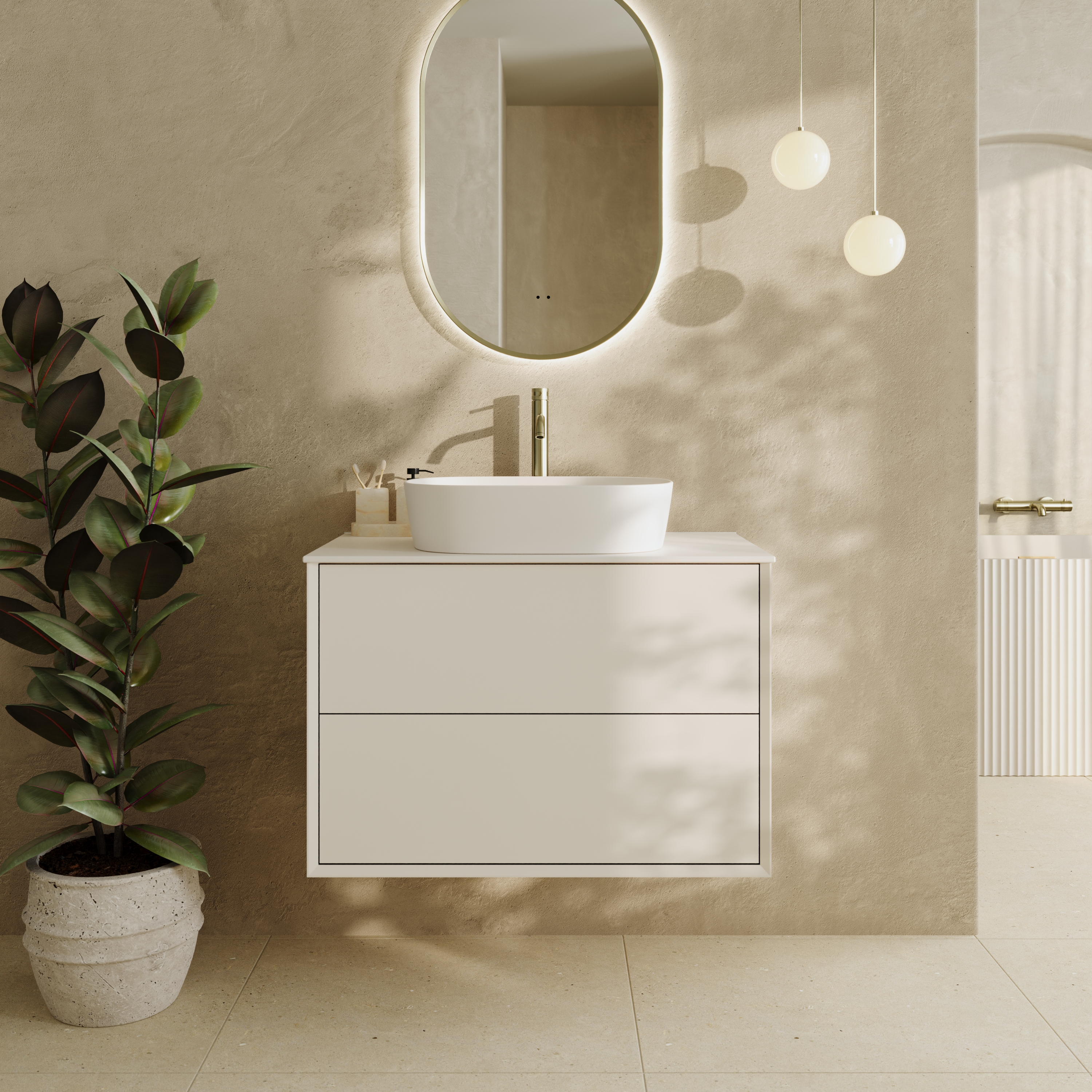 Oslo 800mm Wall Mounted Vanity Unit & Sintered Stone Countertop