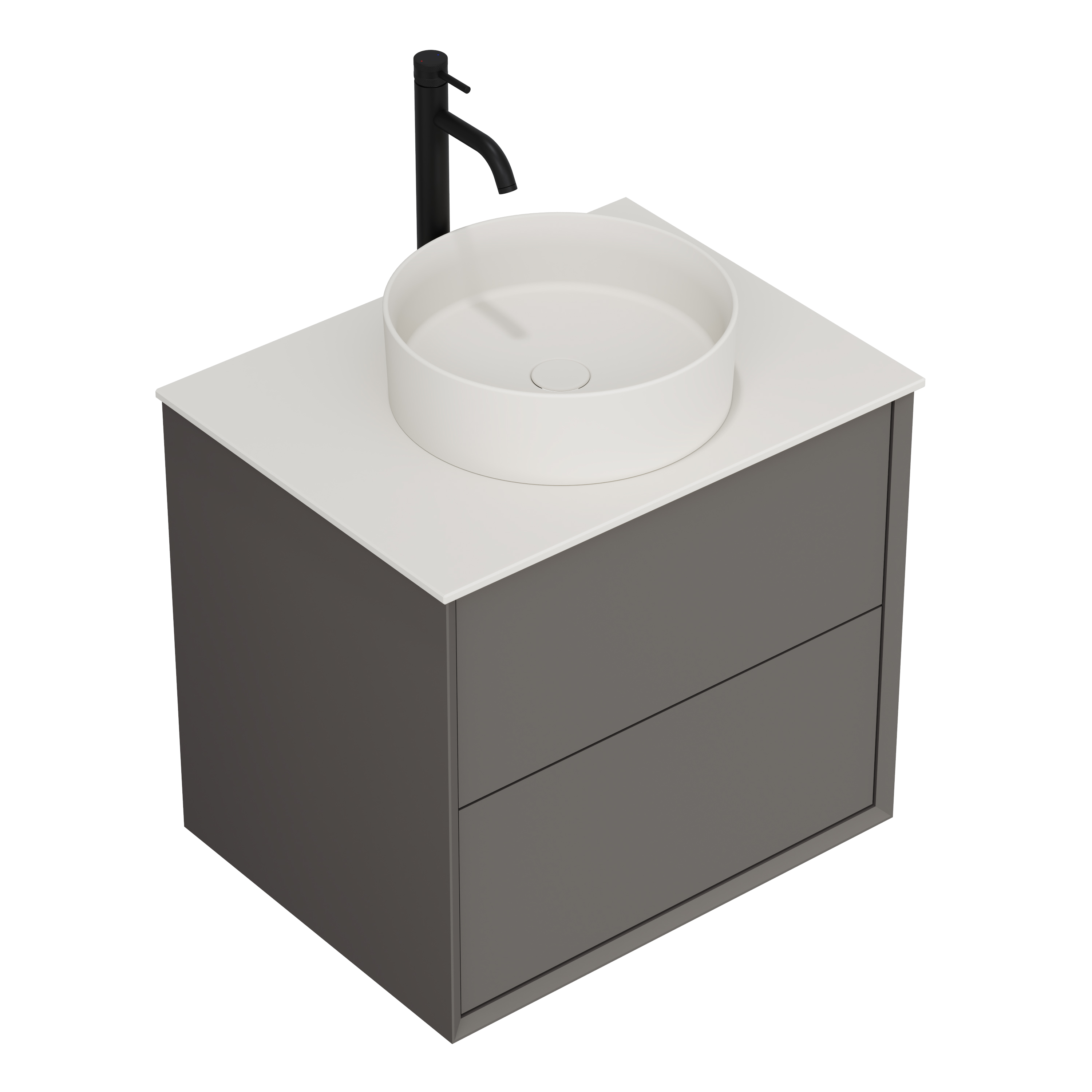 Oslo 600mm Wall Mounted Vanity Unit & Sintered Stone Countertop