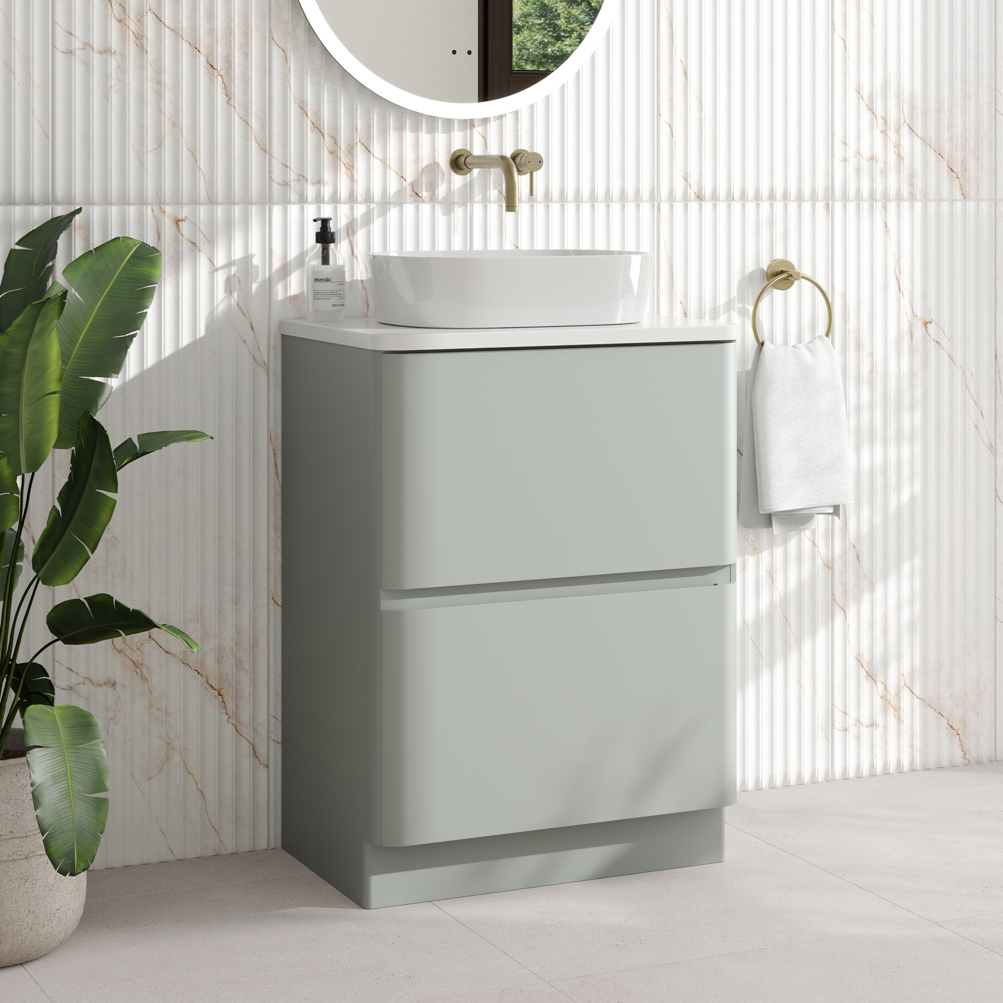 Drench Origin 600mm Floorstanding Vanity Unit & Countertop