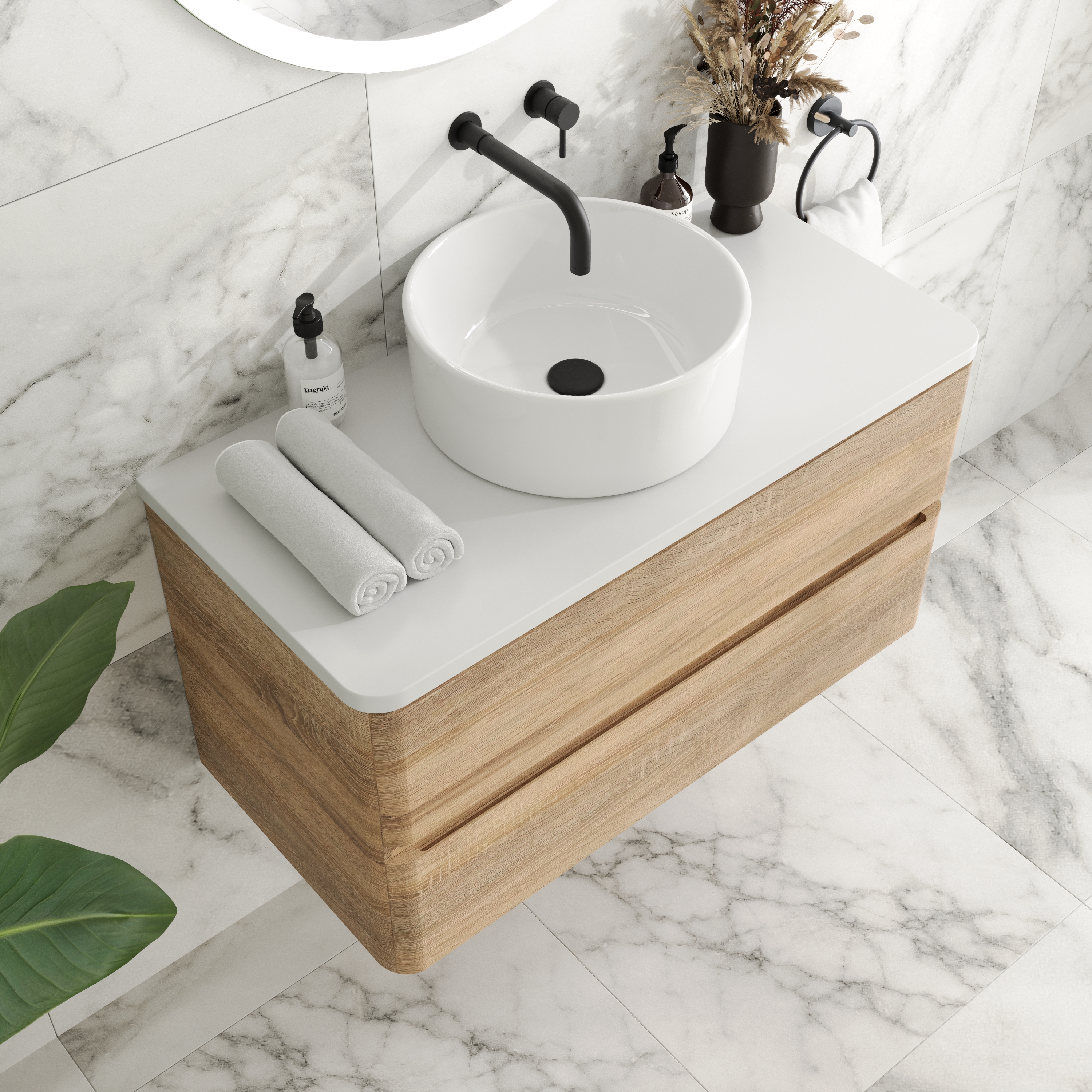Drench Origin 900mm Wall Mounted Vanity Unit & Countertop