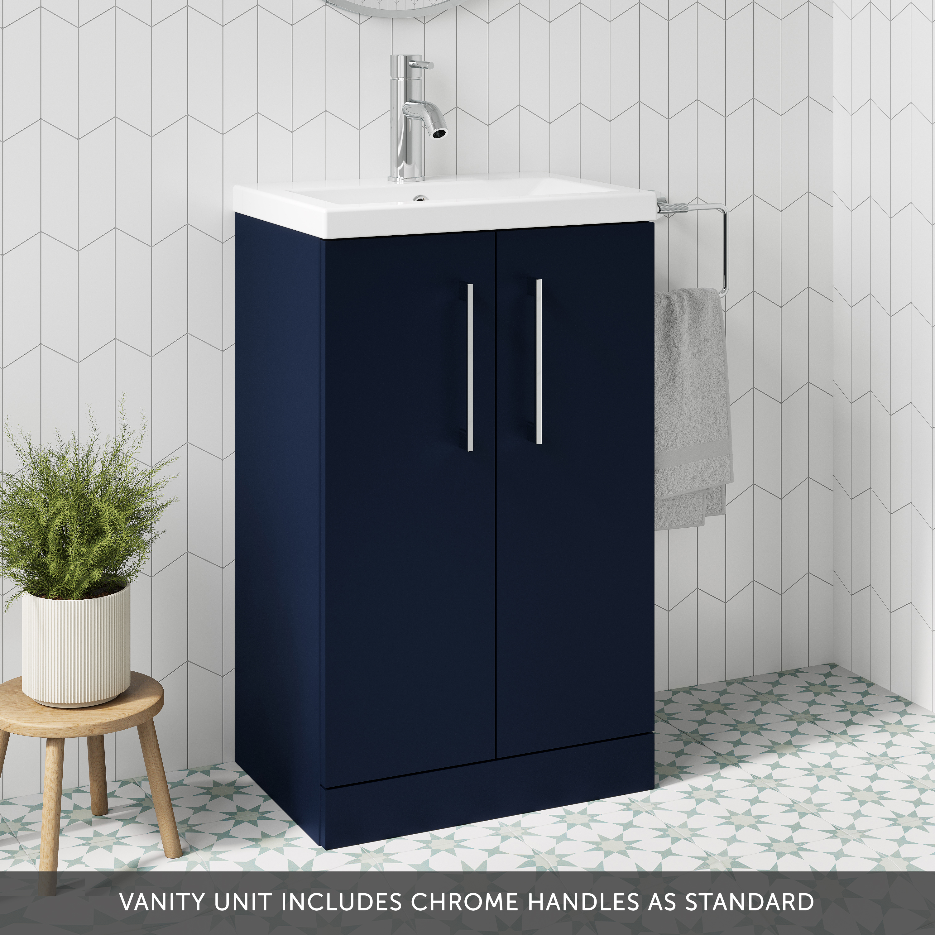 Erin Compact 500mm Floorstanding Cloakroom Vanity Unit & Basin