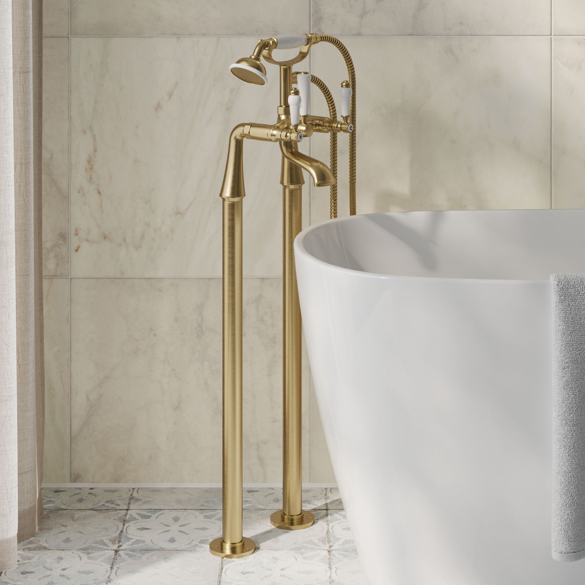 Butler & Rose Eliza Lever Freestanding Bath Shower Mixer Tap