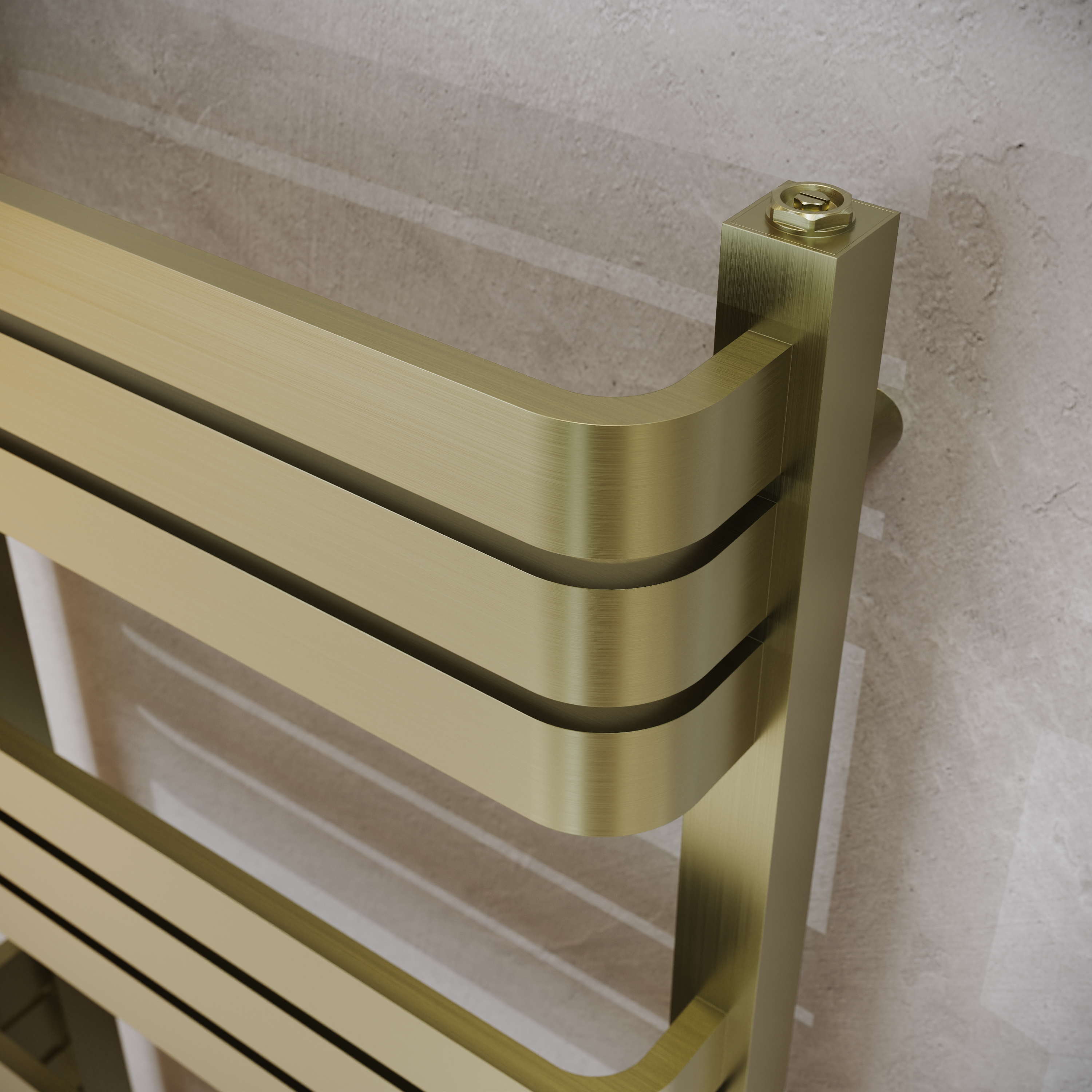 Toasty Studio Brushed Brass Heated Towel Rail - 1200 x 500mm