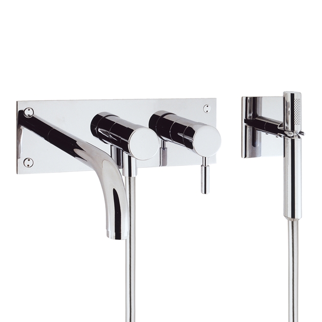 Crosswater Design Wall Mounted 3 Hole Bath Shower Mixer with Handset Kit