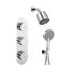 Crosswater Dial Central 2 Outlet Valve with Fixed Shower Head and Shower Handset