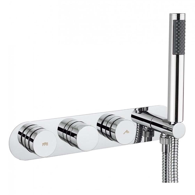 Crosswater Dial Central 2 Outlet Concealed Thermostatic Shower Valve with Single Mode Handset