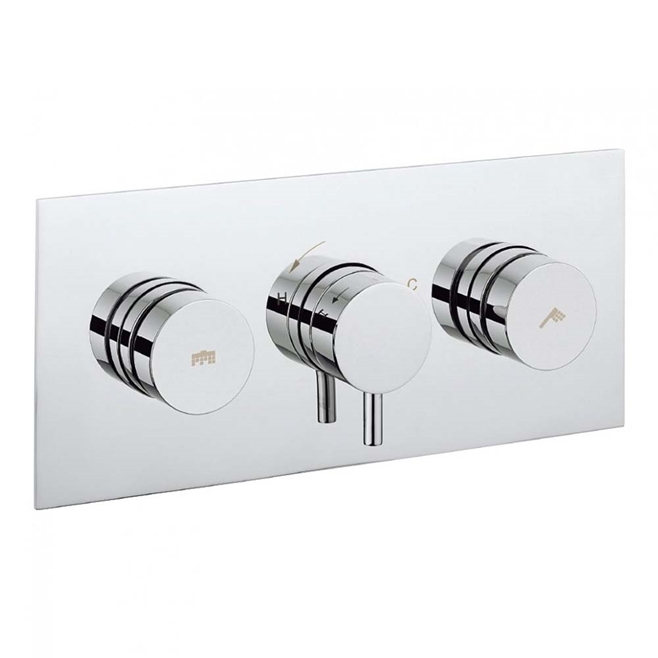 Crosswater Dial Kai Lever 2 Outlet Concealed Thermostatic Shower Valve - Landscape