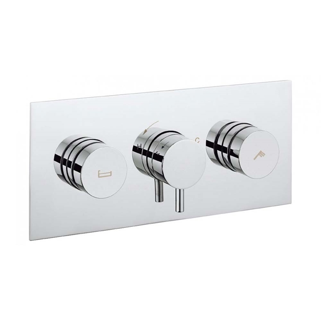 Crosswater Dial Kai Lever 2 Outlet Concealed Thermostatic Bath Valve