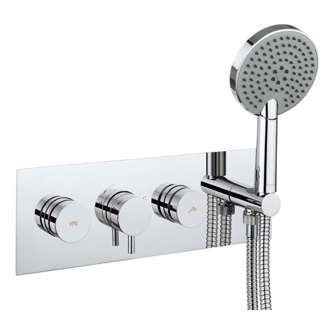 Crosswater Dial Kai Lever 2 Outlet Concealed Thermostatic Shower Valve with 3 Mode Handset