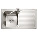 Caple Dove 1 Bowl Satin Stainless Steel Sink & Waste Kit with Reversible Drainer - 860 x 500mm