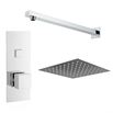 Dominic Concealed Thermostatic Push Button Shower Valve & Fixed Shower Head - 300mm Wall Arm - 400mm Head