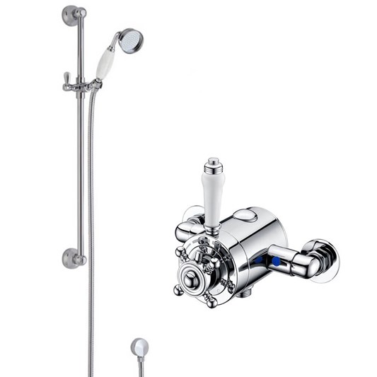 Drench Beatrice Traditional Exposed Thermostatic Shower Valve & Slide Rail Kit
