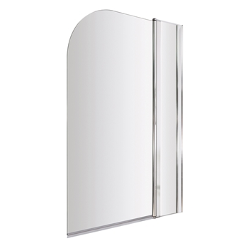 Drench Polished Chrome Curved Corner Bath Screen with Fixed Inline Panel - 1433 x 983mm