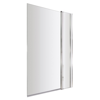 Drench Polished Chrome Square Corner Bath Screen with Fixed Inline Panel - 1435 x 985mm