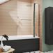Drench Square Corner Bath Screen with Fixed Inline Panel & Rail - 1433 x 983mm