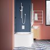 Drench P Shaped Shower Bath, Curved Screen with Rail & Front Panel - Right Hand - 1500mm