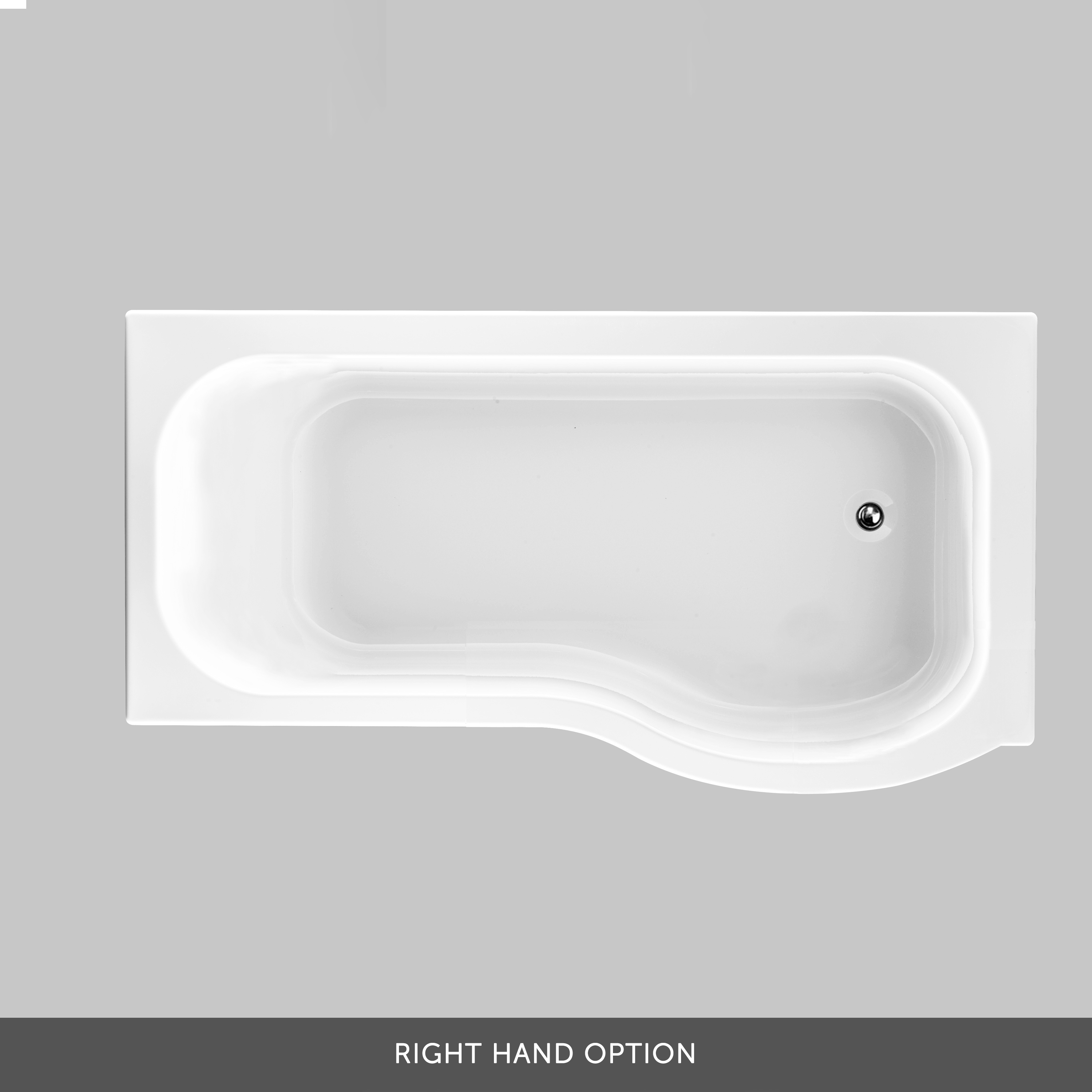 Drench P-Shaped Lucite® Shower Bath with Matt Black Curved Shower ...