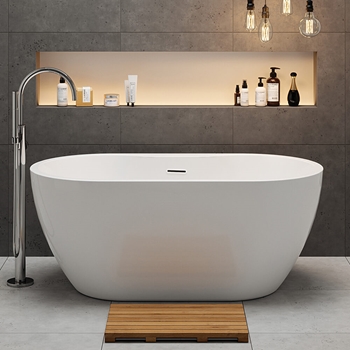 Carys Acrylic White Freestanding Bath - 1415 x 745mm