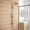 Core Brushed Brass Exposed Thermostatic Rigid Riser Shower Kit