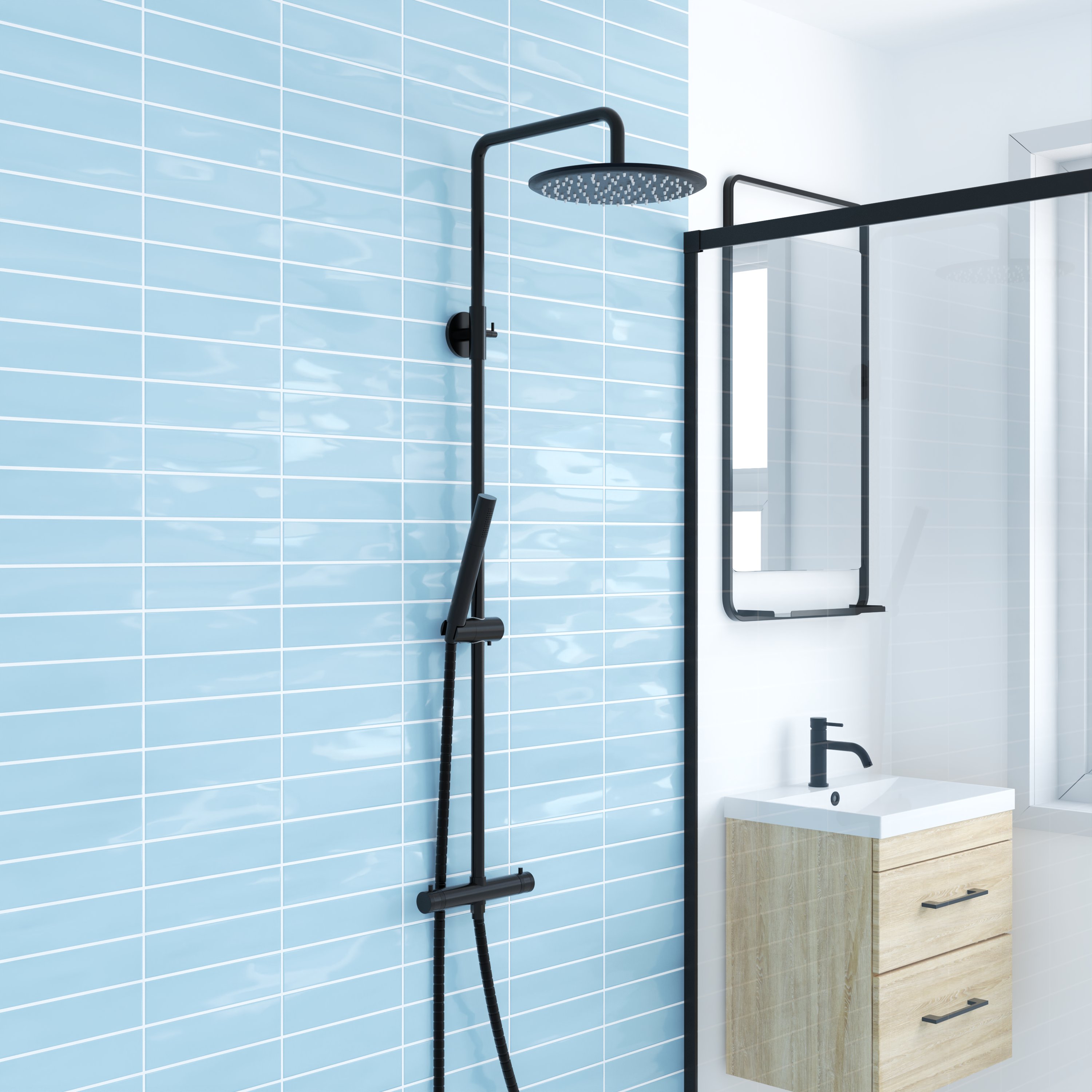 Core Exposed Thermostatic Rigid Riser Shower Kit | Tap Warehouse