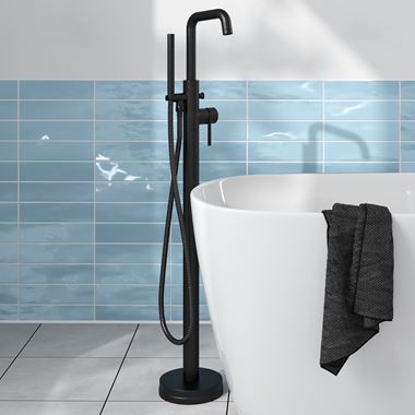Core Freestanding Bath Shower Mixer Tap - Matt Black
