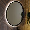 Core LED Illuminated Round Matt Black Framed Mirror with Demister Pad & Colour Change Lights - 600mm