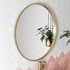 Core LED Illuminated Round Brushed Brass Framed Mirror with Demister Pad & Colour Change Lights - 600mm