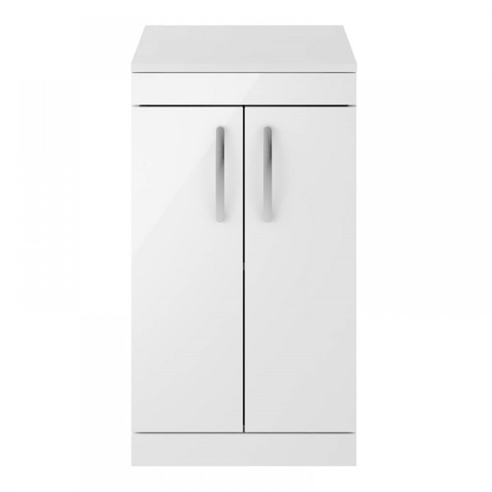 Emily 500mm Floorstanding Unit and Countertop - Gloss White - No Basin