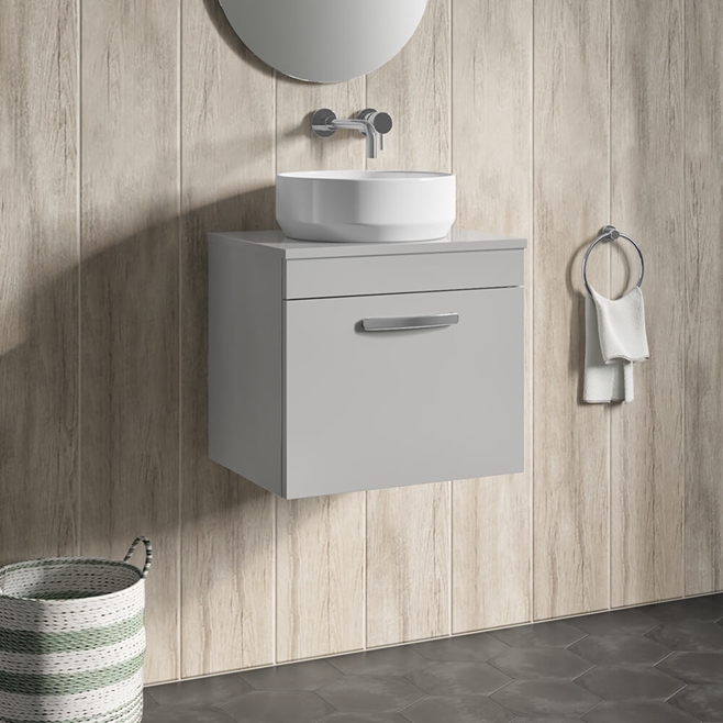 Emily 500mm Wall Mounted 1 Drawer Vanity Unit and Countertop