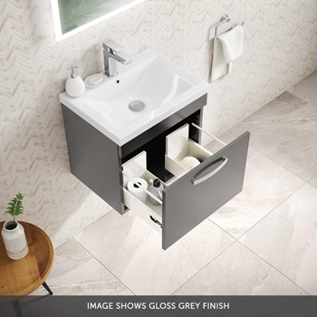 Emily 500mm Wall Mounted 1 Drawer Vanity Unit & Basin Options