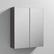 Drench Emily 600mm Double Door Mirror Cabinet - Gloss Grey