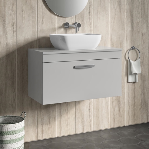 Emily 800mm Wall Mounted 1 Drawer Vanity Unit and Countertop