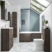 Emily L-Shaped Square Front Bath Panel - Brown Grey Avola