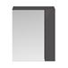 Drench Emily 600mm Offset Door Mirror Cabinet - Gloss Grey