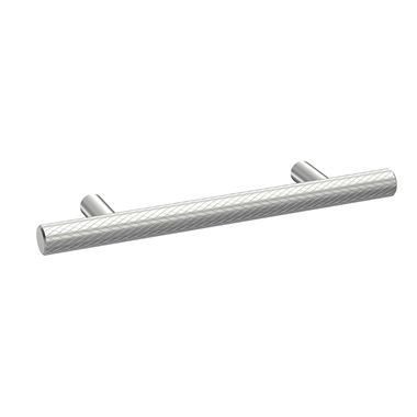 Drench Satin Chrome Knurled T Bar Furniture Handle - 96mm Centres