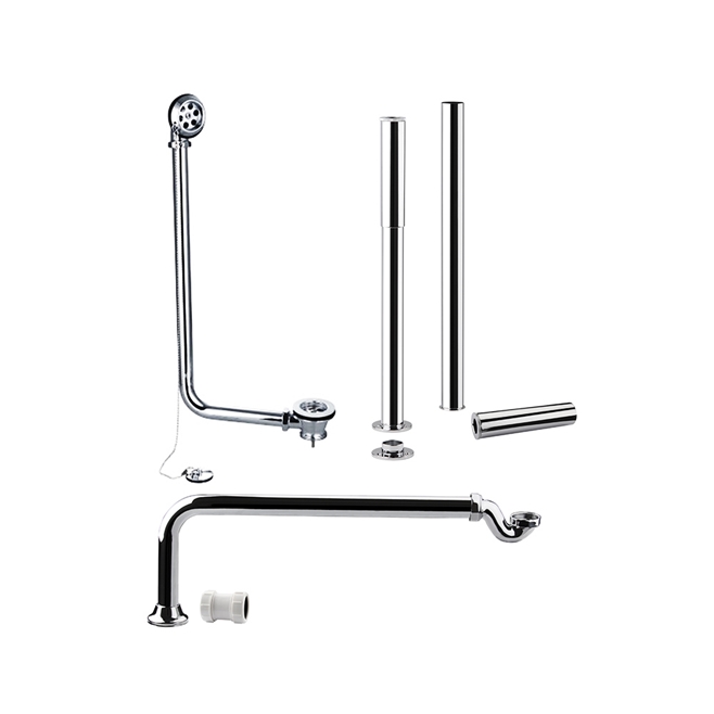 Drench Luxury Traditional Roll Top Bath Kit Chrome