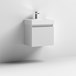 Drench Minnie Wall Hung 500mm Cabinet & Polymarble Basin - Gloss Grey Mist