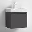 Drench Minnie Wall Hung 500mm Cabinet & Polymarble Basin - Gloss Grey