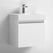 Drench Minnie 500mm Wall Mounted 1 Door Vanity Unit & Polymarble Basin - Gloss White
