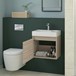 Drench Minnie 500mm Wall Mounted 1 Door Vanity Unit & Polymarble Basin - Driftwood