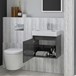 Drench Minnie Wall Hung 500mm Cabinet & Polymarble Basin - Gloss Grey