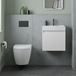 Drench Minnie 500mm Wall Mounted 1 Door Vanity Unit & Polymarble Basin - Gloss White