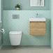Drench Minnie 500mm Wall Mounted 1 Door Vanity Unit & Polymarble Basin - Natural Oak