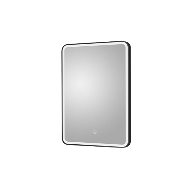 Noir LED Illuminated Black Framed Mirror with Demister Pad - 500 x 700mm