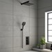 Drench Noir Matt Black Square Concealed Shower System with Fixed Head & Wall Mounted Shower Handset