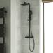 Drench Noir Matt Black Square Exposed Height-Adjustable Rigid Riser Rail Shower System