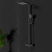 Noir Matt Black Square Exposed Height-Adjustable Rigid Riser Rail Shower System