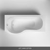 Drench P Shaped Shower Bath with Front Panel and Shower Screen - 1500mm