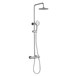 Drench Round Telescopic WRAS-Approved Thermostatic Rigid Riser Shower Set with Slim Head